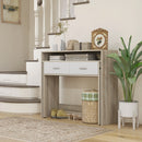 Consolle Tavolo Estraibile e 2 Cassetti 95x35x87 cm Rovere  