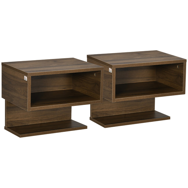 Set de 2 Chevets Suspendus 40x29,5x33,5 cm en MDF Marron online