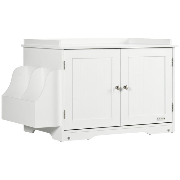 Mobile Lettiera per Gatti a 2 Ante con Divisorio Interno Regolabile 86x48x52 cm Bianco prezzo
