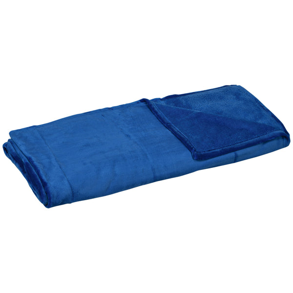 online Couverture Réversible 203x152x0,5 cm en Flanelle 330 GSM Bleu Foncé