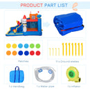 Castello Giostra Gonfiabile 340x270x227 cm con Scivolo Piscina e Pompa Muticolor