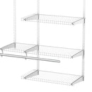 Set Appendiabiti a Muro 178,2x38,8x128 cm con 5 Mensole e 3 Barre Salvaspazio Bianco