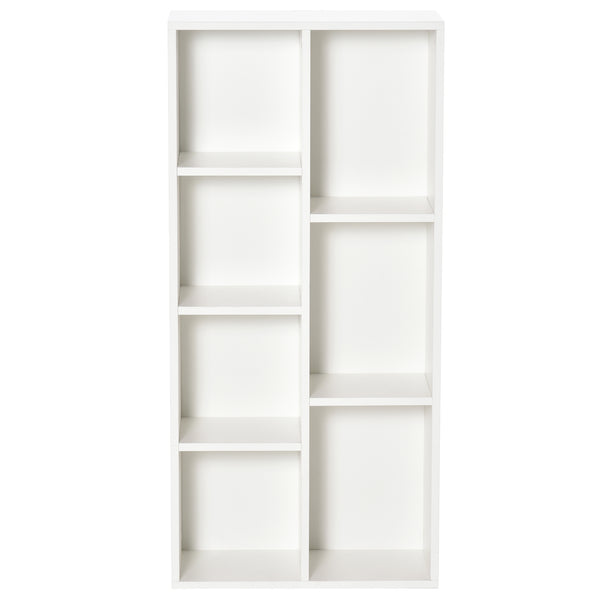 sconto Libreria Moderna a Cubi con 7 Ripiani 50x24x106 cm in Legno Truciolato Bianca
