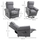 Poltrona Alzapersona Elettrica Massaggiante 86x95x106 cm in Tessuto Grigio