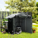 Tenda Garage con Ingresso Avvolgibile 220x157x165 cm con Corde e Picchetti in Metallo Zincato e P Grigio Scuro  