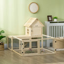 Conigliera per Interno 151,5x106x97 cm 3 Porte e Area Esterna in Legno d'Abete  