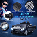 Macchina Elettrica per Bambini Licenza Mercedes SLC 300 con Telecomando Nero  