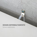 Armadio Guardaroba 2 Ante 80x50x179 cm in Legno MDF e Acciaio Grigio