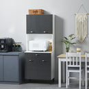 Credenza 70x42x177 cm in Legno truciolare Grigio e Bianco