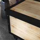 Panca Contenitore da 121L con 4 Rotelle e Maniglie 100x50x43 cm in Legno e Acciaio Colore Legno