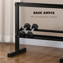Porta Pesi 2 Ripiani per Palestra 92,5x50,5x80,5 cm in Acciaio Nero