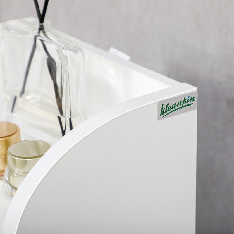 Mobile a Colonna 3 Ripiani Aperti e Armadietto a 2 Livelli Regolabile 23x18x100 cm in Legno Bianco 