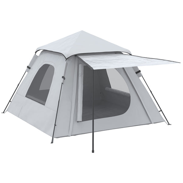 sconto Tenda da campeggio per 2-3 persone 210x210x150 cm con Veranda grigia e bianca