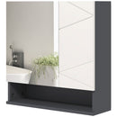 Specchio Armadietto da Bagno Pensile 2 Ante 55x17x55 cm in Legno Grigio