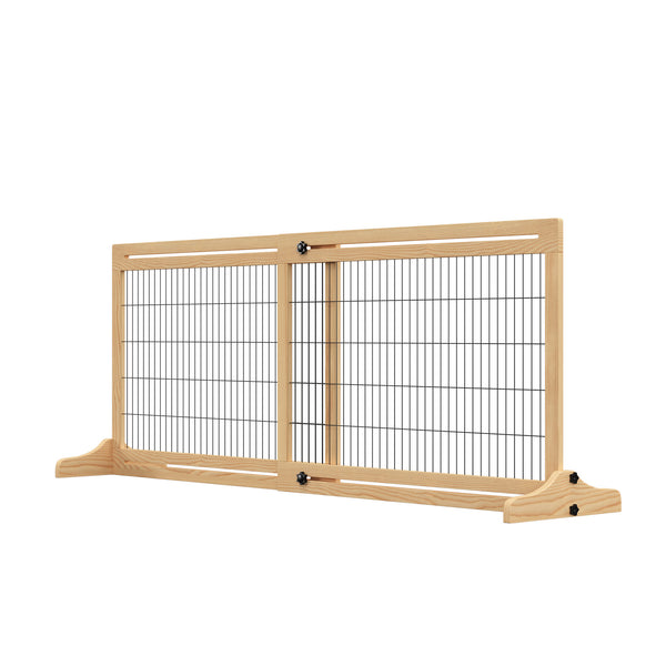 acquista Barrière de sécurité pour chiens 104-183x36x69 cm extensible en bois