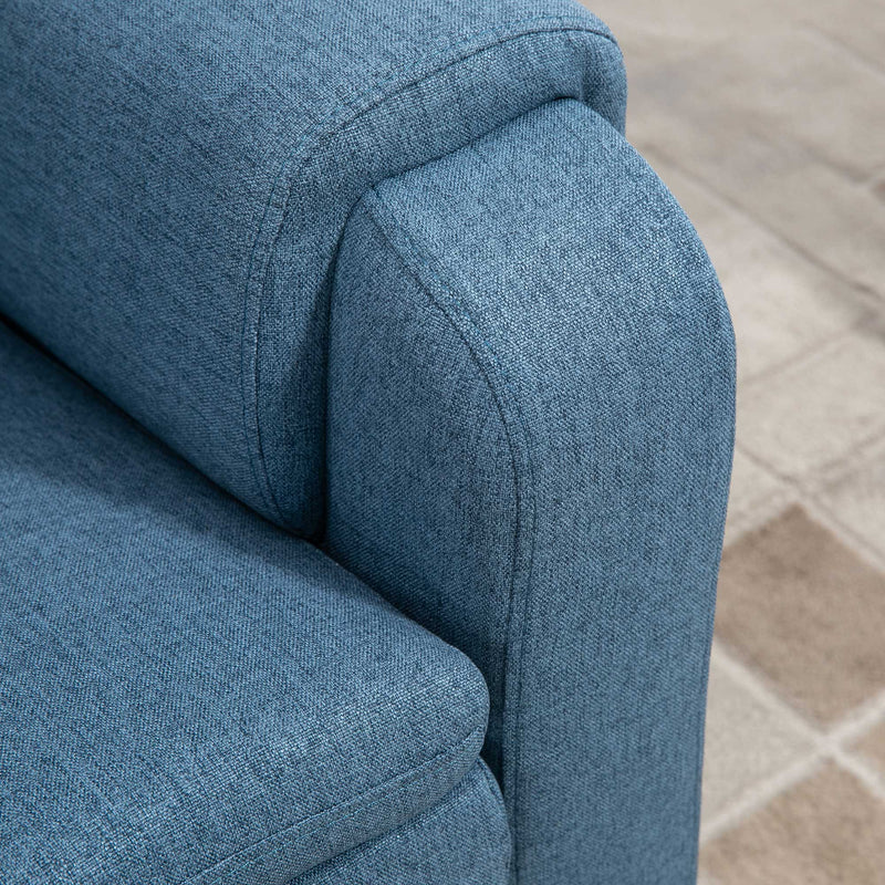 Poltrona Alzapersona Elettrica 85x88x109 cm in Tessuto Effetto Lino Blu