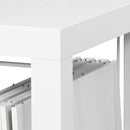 Tavolo Allungabile 45-300x90x75,5 cm Max 6 Persone in Metallo e MDF Bianco