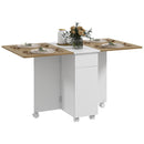 Tavolo Rettangolare Allungabile con Armadietto e Cassetti 140x76x74 cm Bianco e Color Legno  