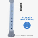 Sedia da Doccia Regolabile su 8 Livelli con Fori di Drenaggio in Alluminio e PE Bianco e Argento  