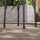 Tavolino da Giardino con Intagli a Fiori e Foglie Ø40x50 cm in Acciaio Nero 