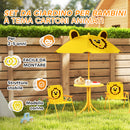 Set da Giardino per Bambini 2-5 Anni con Tavolino 2 Sedie e un Ombrellone Giallo    