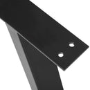 Set 2 Gambe per Tavolo Trapezoidali 70x5x72 cm con 6 Fori e 12 Viti in Acciaio Nero  
