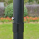 Ombrellone Rotondo e Regolabile Ø265x240 cm in Poliestere Metallo e Fibra di Vetro Rosso e Nero   