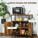 Carrello da Cucina con Ripiano Aperto 90x40x90 cm in Truciolato e Acciaio Marrone