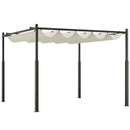 Gazebo Pergola da Giardino 298x298x230 cm con Telo Retrattile Bianco Crema   