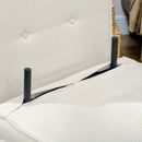 Poltrona Letto Singolo Reclinabile 72x78x79 cm con Cuscino in Tessuto Effetto Lino Beige 