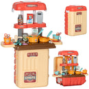 Cucina Giocattolo per Bambini 48x26x64 cm Trolley Portatile con 36 Pezzi   