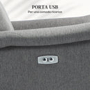 Poltrona Relax Reclinabile 150° con Poggiapiedi 77x91x106 cm in Tessuto Effetto Lino Grigio Scuro 