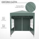 Gazebo Pieghevole 2x2m in Metallo e Poliestere Verde