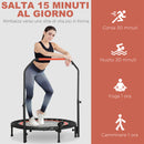 Mini Trampolino Fitness Ø102 cm Regolabile in Altezza Pieghevole con Manubrio Nero   