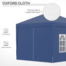 Gazebo Pieghevole da Giardino 2,95x2,95x2,58m in Acciaio e Tessuto Oxford Blu
