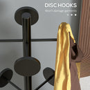 Appendiabiti da Terra Ø34x177 cm con Portaombrelli e 8 Ganci in Metallo Nero