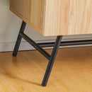 Credenza 80x39x101,8 cm in Legno e Rattan  Naturale