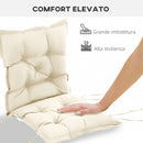 Cuscino per Sedie da Giardino 100x50 cm in Poliestere Crema