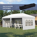 Gazebo da Giardino 5,85x2,95x2,7m in Acciaio e Poliestere Bianco