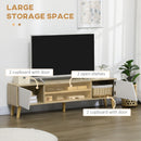 Mobile TV fino a 65” 150x30x42 cm in Legno truciolare Bianco e Legno