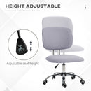 Sedia da Ufficio Operativa 48x53x80-90 cm in Tessuto Effetto Lino Grigio