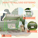 Dondolo per Bambini da Giardino a 2 Posti 112x75x120 cm a 2 Posti con Cinture di Sicurezza Verde   