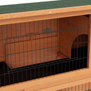 Conigliera da Esterno a 2 Livelli per 1-2 Conigli con Vassoio Rimovibile in Legno Arancione-8