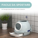 Toilette Chiusa per Gatti 47x55x44 cm con Vassoio Estraibile e Paletta Azzurro