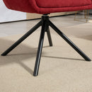 Poltrona da Salotto Girevole con Seduta Imbottita in Tessuto Bouclé Rosso Vino 