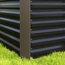 Set 2 Pezzi Aiuola Rettangolare Rialzata senza Fondo 120x60x60 cm in Acciaio Zincato Grigio Scuro   