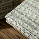 Set Salotto da Giardino Divano + 2 Poltrone + Tavolino  in Rattan PE Grigio