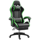 Sedia da Gaming Altezza Regolabile e Schienale Reclinabile 65x65x121-129 cm Nero e Verde   