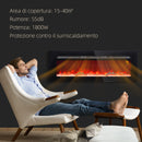 Camino Elettrico da Parete 1800W con Telecomando e Display LCD 127x15,8x45 cm Nero 