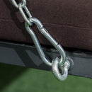 Dondolo da Giardino 3 Posti 198x118x168 cm Sedute Separate con Chaise Longue Marrone   